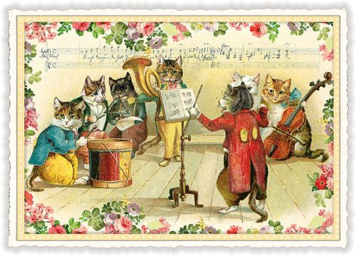 Carte postale Concert de chats musiciens - ACTE TRE