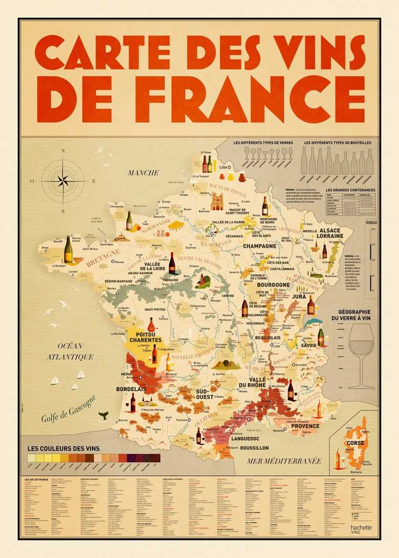 La carte des vins de France, poster de Mathieu Persan