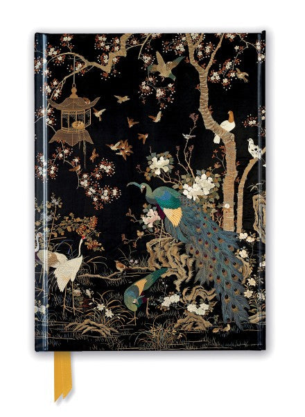 Carnet magnétique A5 Ashmolean, Paon brodé - Flame Tree
