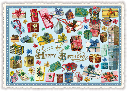 Carte postale Happy Birthday, cadeaux - ACTE TRE