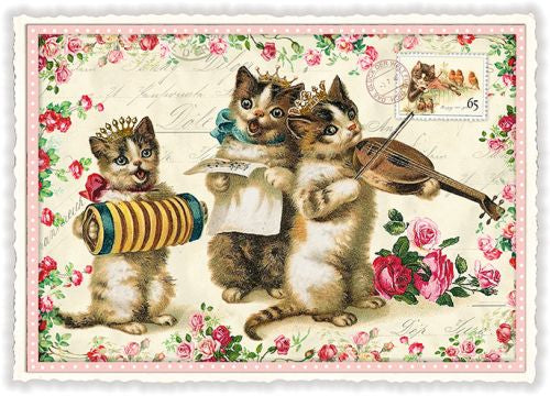 Carte postale Trio de chats musiciens - ACTE TRE
