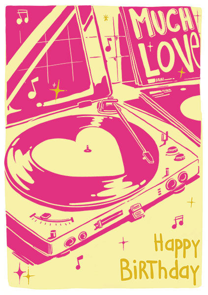 Carte double Happy Birthday, platine vinyle - ACTE TRE