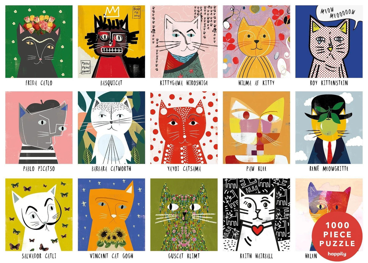 Puzzle 1 000 pièces Art Cats, Happily