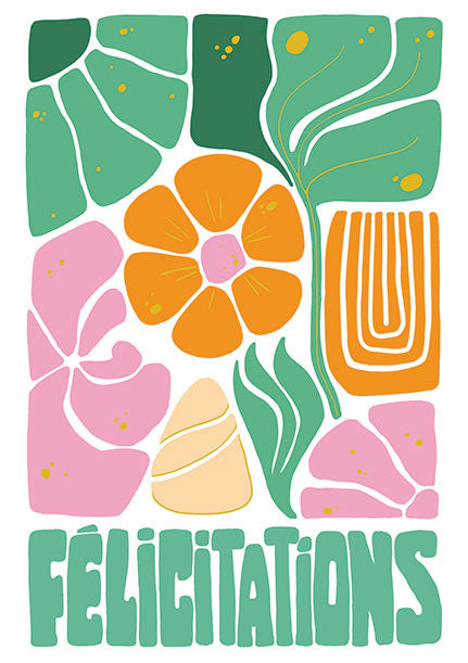 Carte double Félicitations, fleurs - ACTE TRE