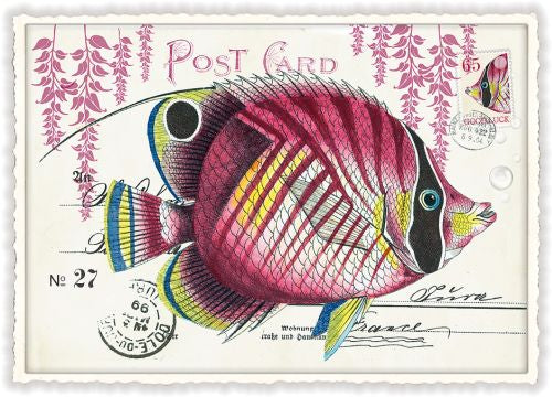 Carte postale Poisson tropical rose, ACTE TRE