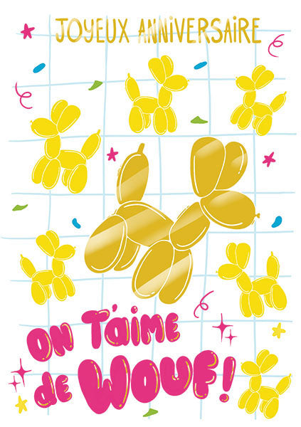 Carte double On t’aime de wouf - ACTE TRE