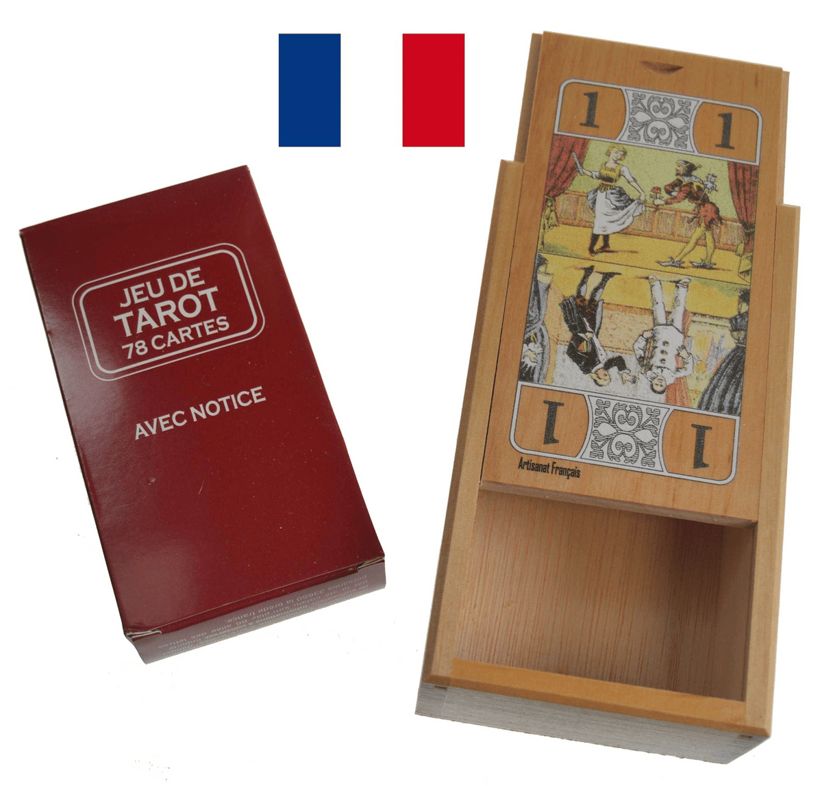Coffret de tarot en aulne, décor PE - Univers Bois