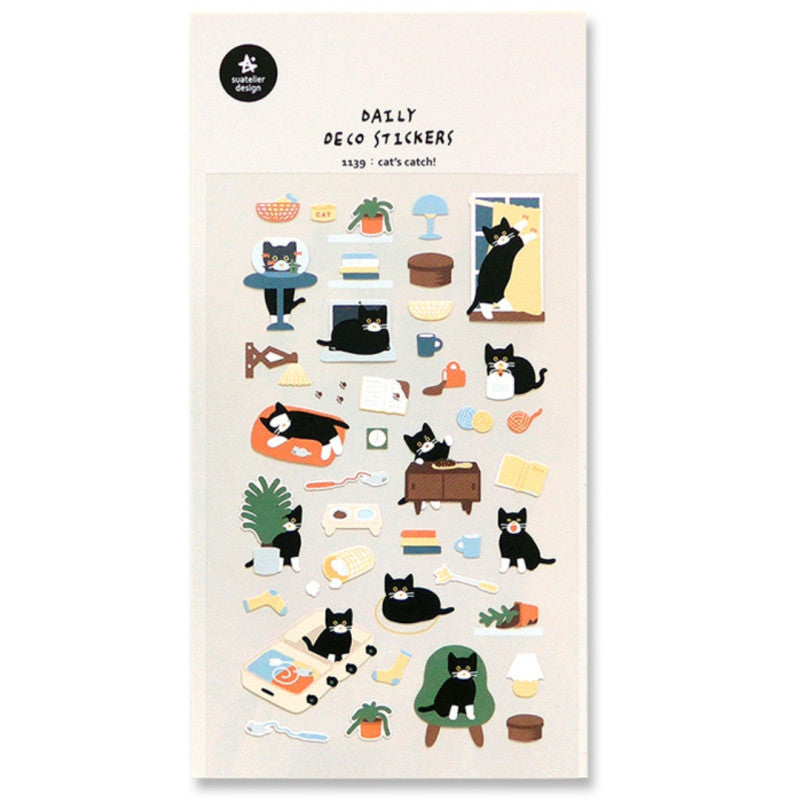 Stickers Cat's Catch, une feuille - Suatelier