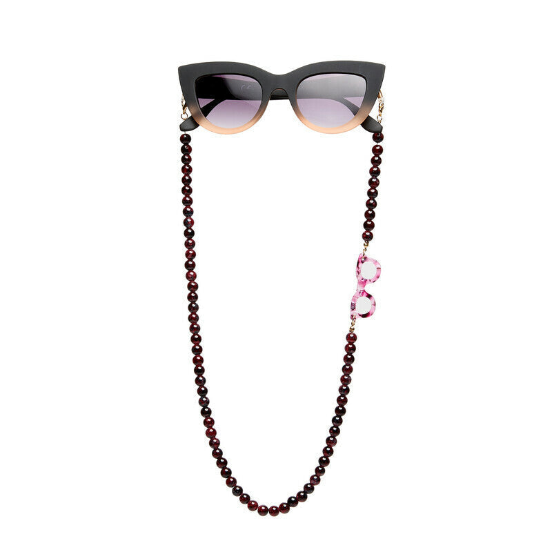 Cordon à lunettes Chocolate Opal en perles - Okkia