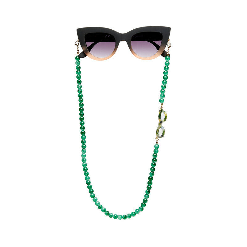 Cordon à lunettes Emerald en perles vertes - Okkia