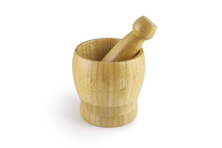 Mortier en bambou avec pilon, diamètre 10 cm, IBILI