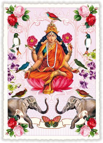 Carte postale Lakshmi et éléphants - ACTE TRE