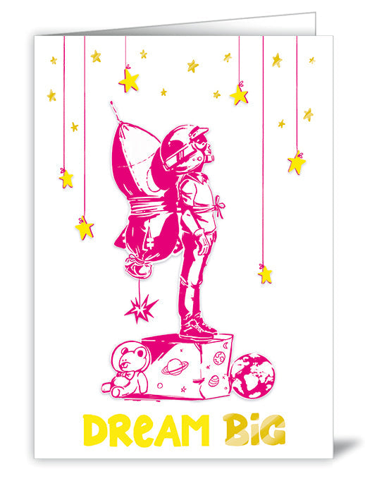 Carte double Dream Big, petit astronaute - ACTE TRE
