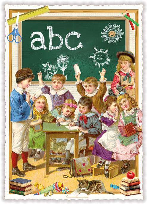 Carte postale ABC, scène d’école - ACTE TRE