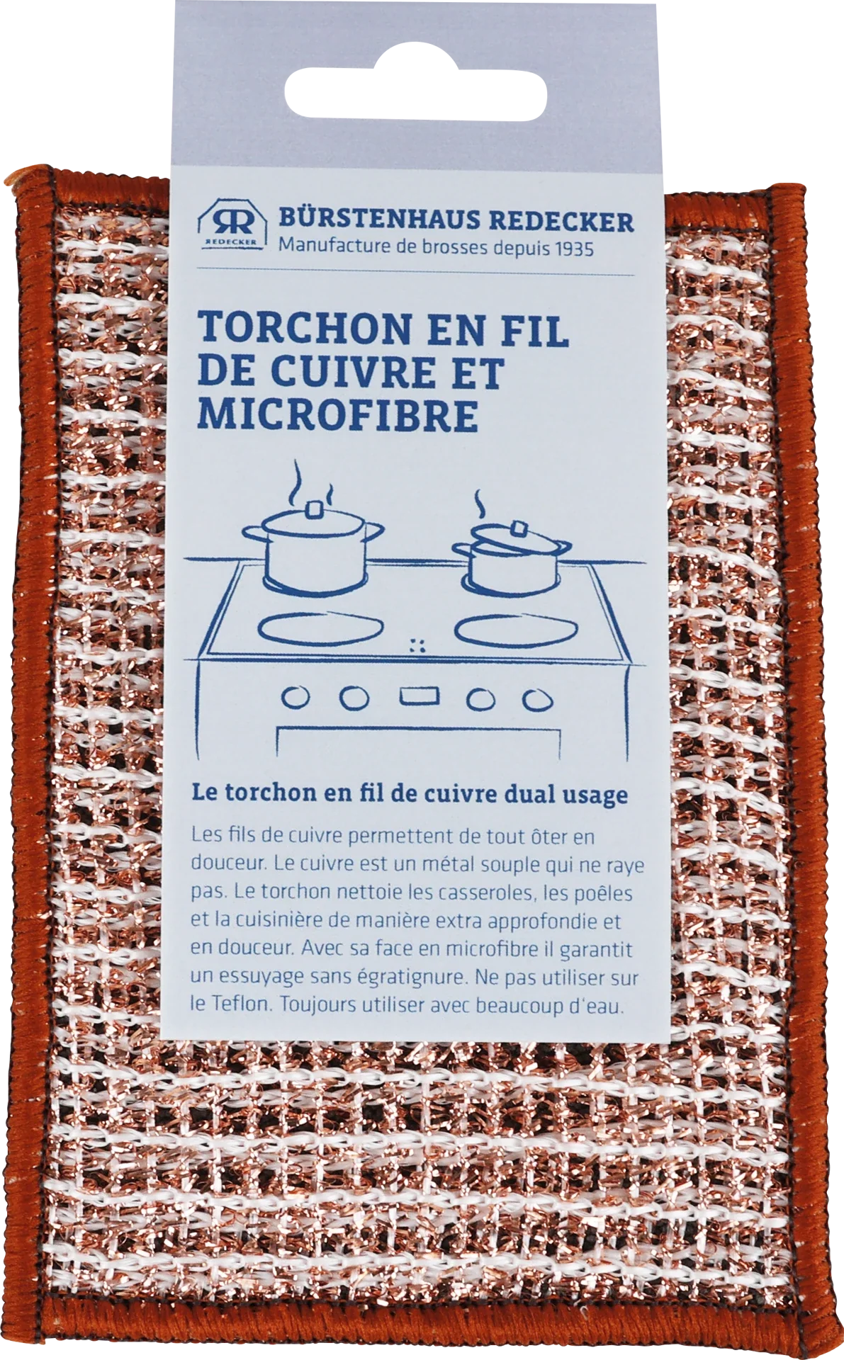 Torchon double face cuivre et microfibre, Redecker