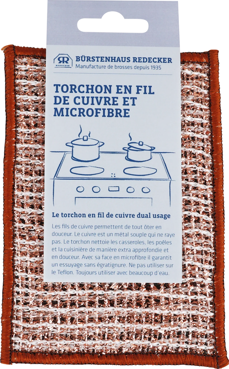 Torchon double face cuivre et microfibre, Redecker