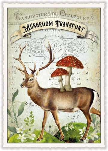 Carte postale Mushroom Transport, cerf - ACTE TRE