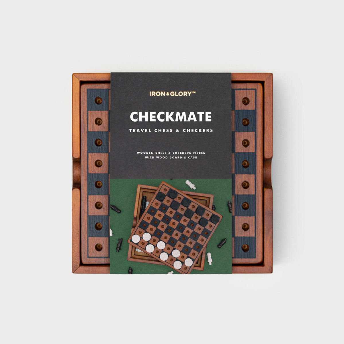 Checkmate, coffret d’échecs et dames en bois - Iron & Glory