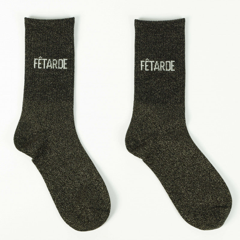 Chaussettes Fêtarde noires pailletées, Felizz 36-42