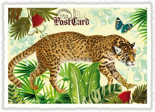 Carte postale jaguar dans les feuillages - ACTE TRE