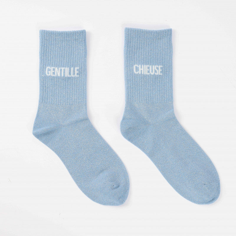 Chaussettes Gentille / Chieuse bleu clair - Felizz, 36-42