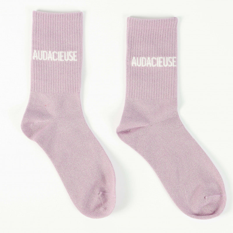 Chaussettes Audacieuse lilas pailleté, Felizz 36-42