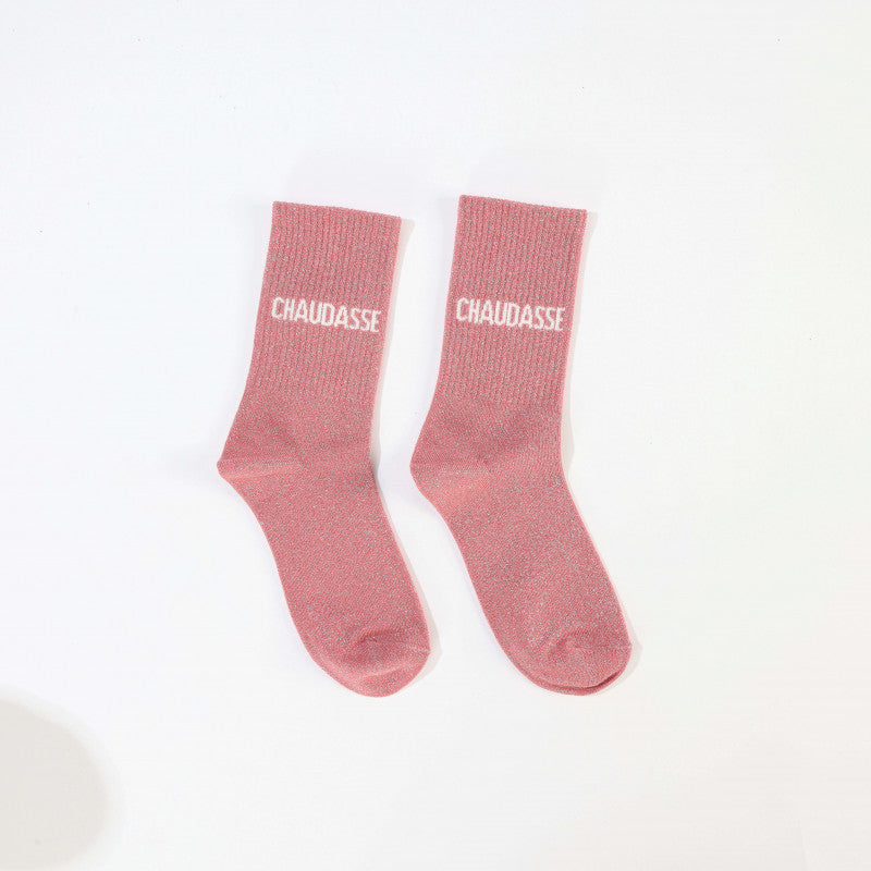Chaussettes Chaudasse roses pailletées - Felizz, 36-42