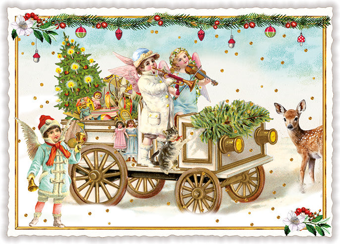 Carte postale Noël, anges musiciens - ACTE TRE