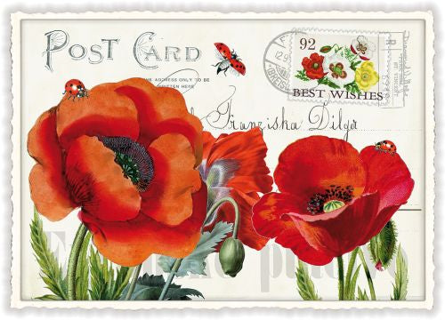 Carte postale coquelicots rouges - ACTE TRE