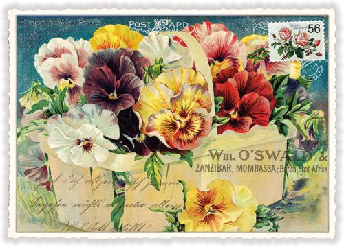 Carte postale bouquet de pensées - ACTE TRE