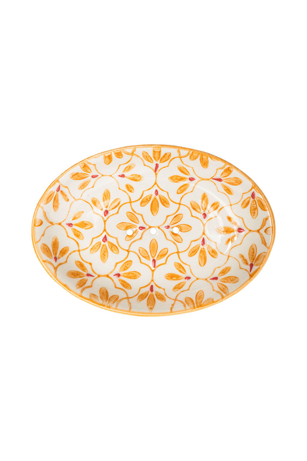 Porte-savon Tranquillo Floral ovale, motif ocre