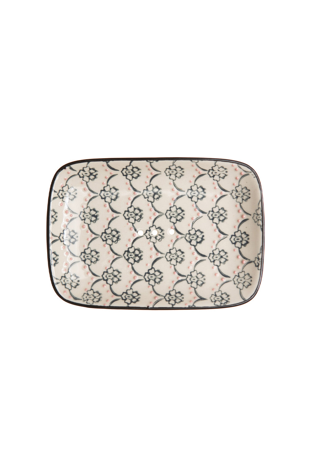 Porte-savon Tranquillo Oriental, motif floral sombre