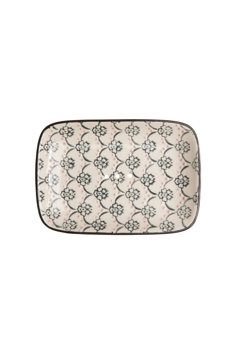 Porte-savon Tranquillo Oriental, motif floral sombre