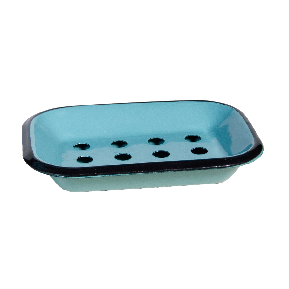 Porte-savon en fer émaillé vert sauge