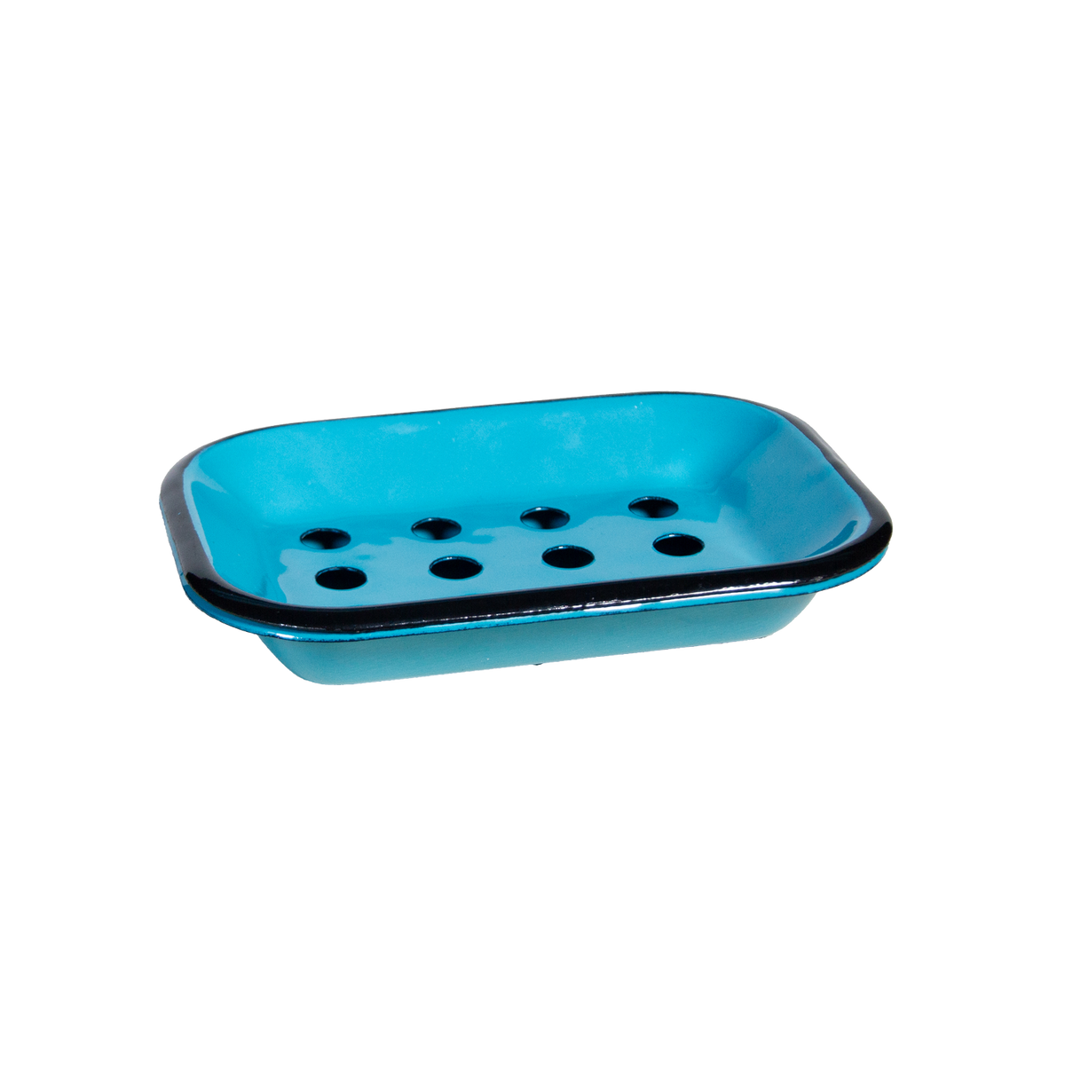 Porte-savon émaillé bleu turquoise - GrandBeau