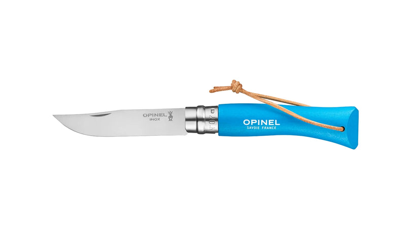 Couteau pliant Opinel N°07 Baroudeur bleu cyan