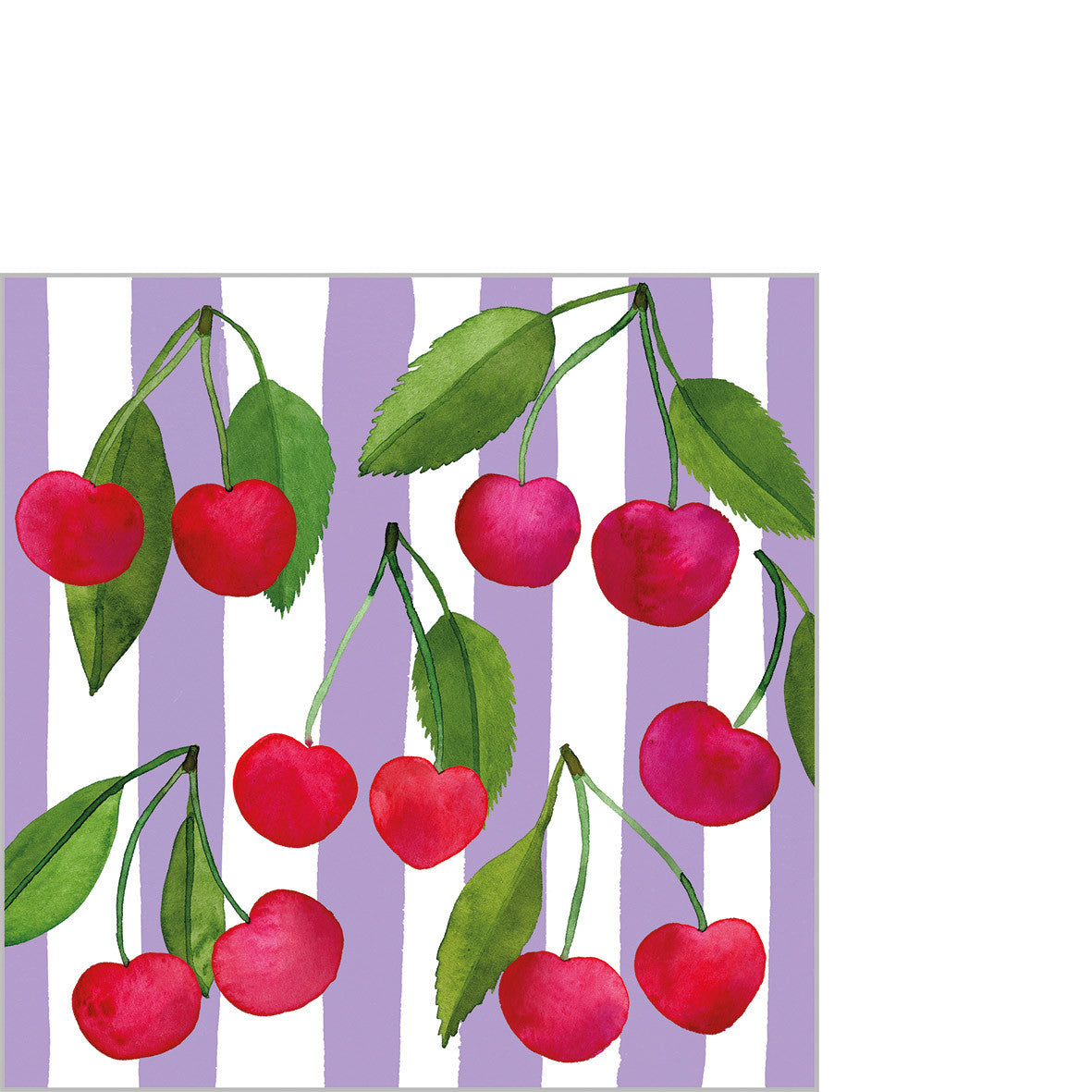 20 serviettes Cherry & Stripes 25 cm - PPD
