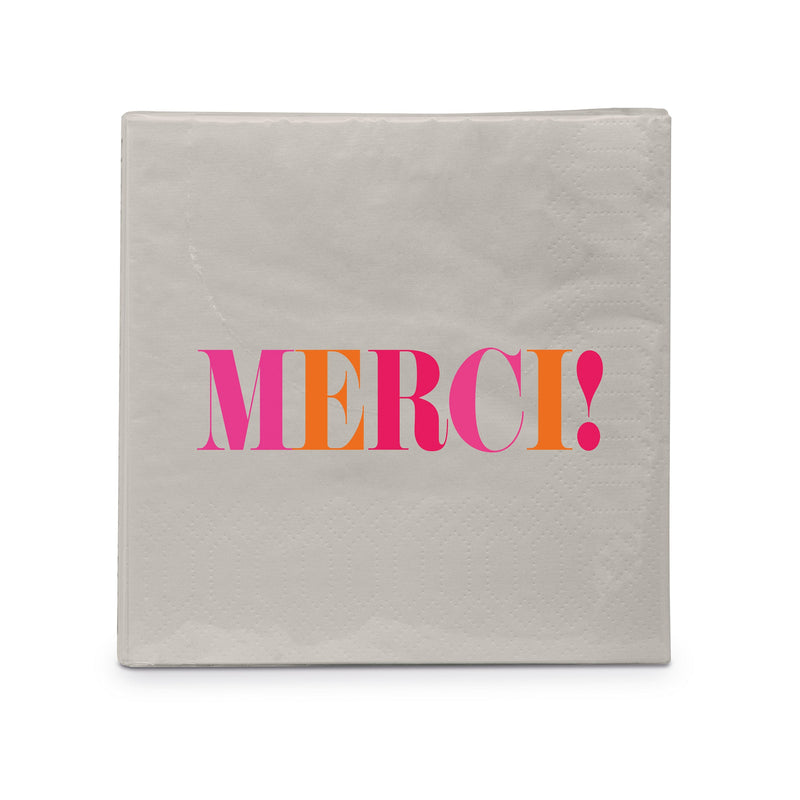 Serviettes Merci Pink PPD, vingt pièces cocktail