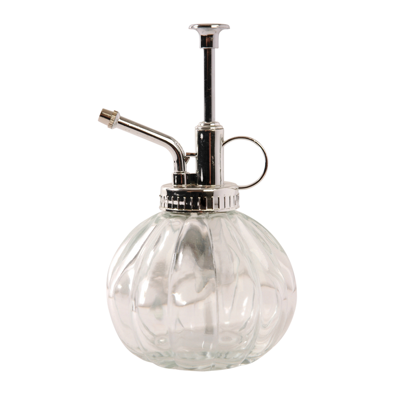 Vaporisateur verre transparent argent Esschert
