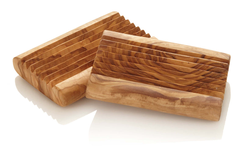 Porte-savon en bois d’olivier 13,5 × 8,5 cm - HanSen Ovis