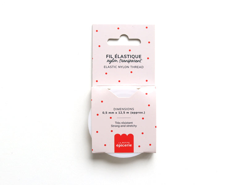 Fil élastique nylon transparent 0,5 mm, 12,5 m