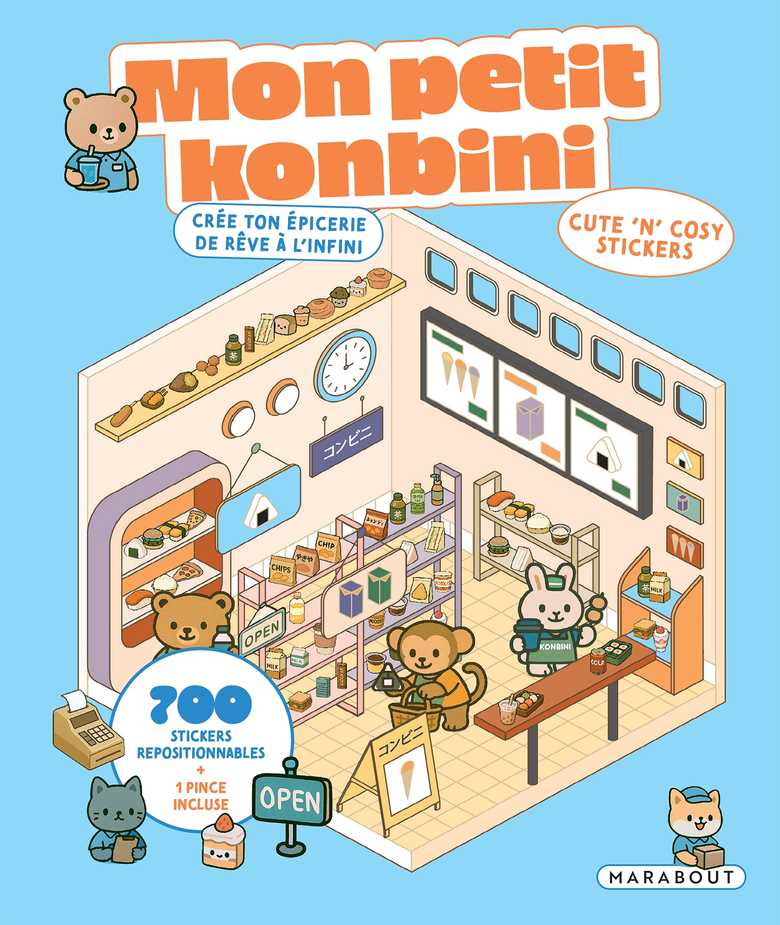 Mon petit konbini, livre de 700 stickers repositionnables