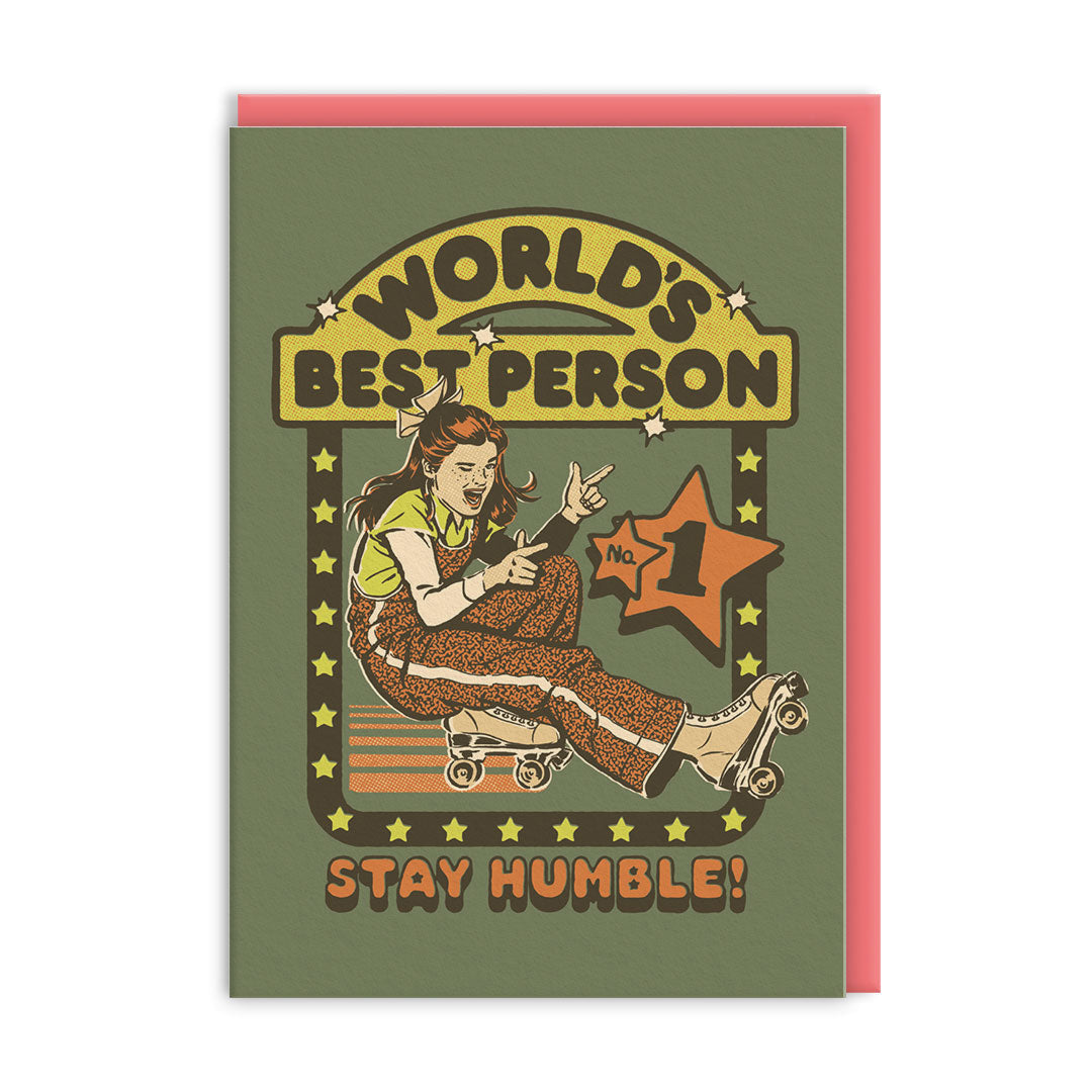 Carte illustrée A6 Humour modeste – Stay Humble