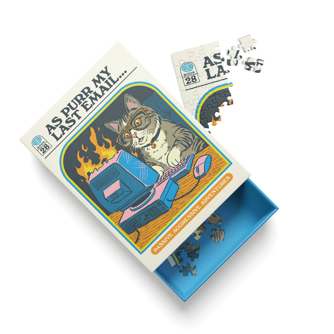 Mini-puzzle 99 pièces Chat au bureau – As Purr My Last Email