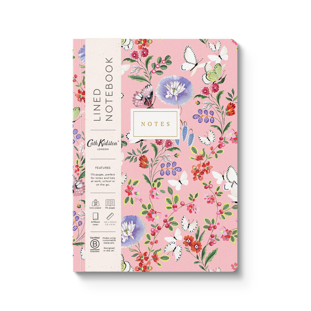 Carnet A5 souple Pink Butterfly | Cath Kidston x Ohh Deer