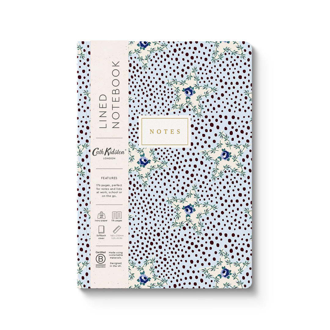 Carnet A5 souple Blue Rose Dots | Cath Kidston x Ohh Deer