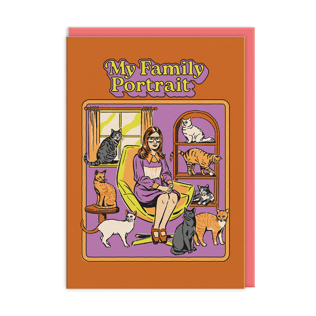 Carte illustrée A6 Portrait de chats – Family Portrait