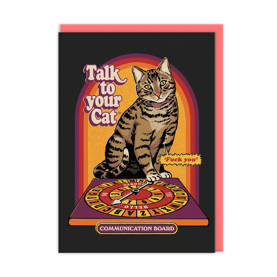 Carte illustrée A6 Parler à son chat – Talk To Your Cat
