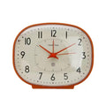 Réveil vintage écran TV orange, verre bombé et aiguilles assorties