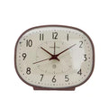 Réveil vintage écran TV taupe marron, verre bombé et cadran crème